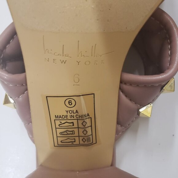 Nicole Miller Women’s Studded‎ Quilted Band Heel Sandal, Blush Pink Size 6 - Picture 6 of 6